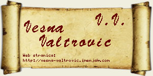 Vesna Valtrović vizit kartica
